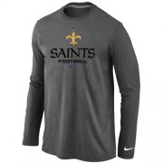 Wholesale Cheap Nike New Orleans Saints Critical Victory Long Sleeve T-Shirt Dark Grey
