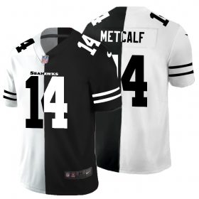 Cheap Seattle Seahawks #14 DK Metcalf Men\'s Black V White Peace Split Nike Vapor Untouchable Limited NFL Jersey