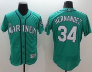 Wholesale Cheap Mariners #34 Felix Hernandez Green Flexbase Authentic Collection Stitched MLB Jersey