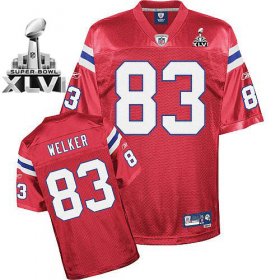 Wholesale Cheap Patriots #83 Wes Welker Red Alternate Super Bowl XLVI Embroidered NFL Jersey