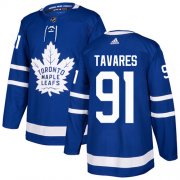 Wholesale Cheap Adidas Maple Leafs #91 John Tavares Blue Home Authentic Stitched NHL Jersey