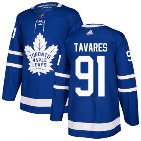 Wholesale Cheap Adidas Maple Leafs #91 John Tavares Blue Home Authentic Stitched NHL Jersey