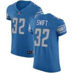 Wholesale Cheap Nike Lions #32 D\'Andre Swift Blue Team Color Men\'s Stitched NFL Vapor Untouchable Elite Jersey