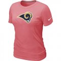 Wholesale Cheap Women's Nike Los Angeles Rams Pink Logo T-Shirt