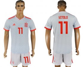Wholesale Cheap Spain #11 Vitolo Away Soccer Country Jersey