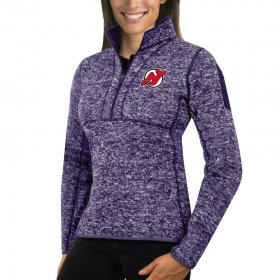 Wholesale Cheap New Jersey Devils Antigua Women\'s Fortune 1/2-Zip Pullover Sweater Purple