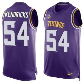 Wholesale Cheap Nike Vikings #54 Eric Kendricks Purple Team Color Men\'s Stitched NFL Limited Tank Top Jersey