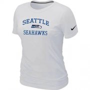 Wholesale Cheap Women's Nike Seattle Seahawks Heart & Soul NFL T-Shirt White