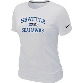 Wholesale Cheap Women\'s Nike Seattle Seahawks Heart & Soul NFL T-Shirt White