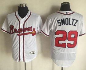 Wholesale Cheap Braves #29 John Smoltz White Flexbase Authentic Collection Stitched MLB Jersey