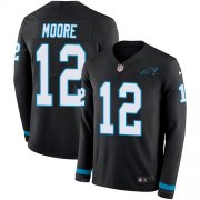 Wholesale Cheap Nike Panthers #12 DJ Moore Black Team Color Men's Stitched NFL Limited Therma Long Sleeve Jersey