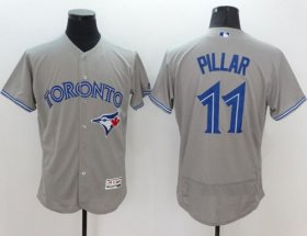 Wholesale Cheap Blue Jays #11 Kevin Pillar Grey Flexbase Authentic Collection Stitched MLB Jersey