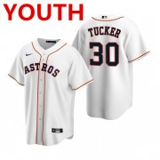 Wholesale Cheap Youth Houston Astros #30 Kyle Tucker White Cool Base Stitched Jersey