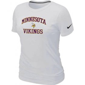 Wholesale Cheap Women\'s Nike Minnesota Vikings Heart & Soul NFL T-Shirt White