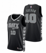 Cheap Men' San Antonio Spurs #10 Jeremy Sochan 2022-23 Black Stitched Jersey