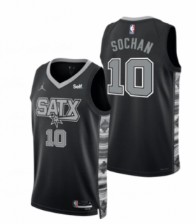 Cheap Men\' San Antonio Spurs #10 Jeremy Sochan 2022-23 Black Stitched Jersey