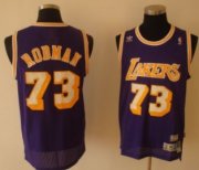 Wholesale Cheap Los Angeles Lakers #73 Dennis Rodman Purple Swingman Throwback Jersey