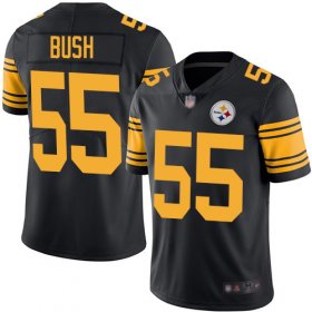 Wholesale Cheap Nike Steelers #55 Devin Bush Black Men\'s Stitched NFL Limited Rush Jersey