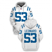 Wholesale Cheap Men's Indianapolis Colts #53 Darius Leonard White 2021 Pullover Hoodie