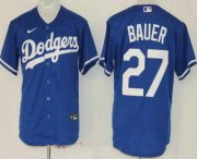 Wholesale Cheap Youth Los Angeles Dodgers #27 Trevor Bauer Blue Cool Base Jersey