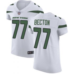 Wholesale Cheap Nike Jets #77 Mekhi Becton White Men\'s Stitched NFL New Elite Jersey