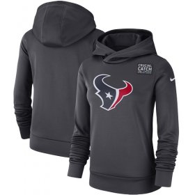 Wholesale Cheap NFL Women\'s Houston Texans Nike Anthracite Crucial Catch Performance Pullover Hoodie