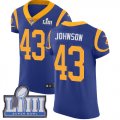 Wholesale Cheap Nike Rams #43 John Johnson Royal Blue Alternate Super Bowl LIII Bound Men's Stitched NFL Vapor Untouchable Elite Jersey