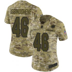 Wholesale Cheap Nike Dolphins #46 Noah Igbinoghene Camo Women\'s Stitched NFL Limited 2018 Salute To Service Jersey