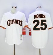 Wholesale Cheap Mitchell And Ness 1989 Giants #25 Barry Bonds White Throwback Stitched MLB Jersey