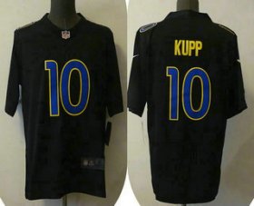 Wholesale Cheap Men\'s Los Angeles Rams #10 Cooper Kupp Black 2021 Vapor Untouchable Limited Stitched Jersey