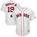 Wholesale Cheap Boston Red Sox #19 Jackie Bradley Jr. Majestic 2018 World Series Champions Team Logo Player Jersey White