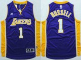 Wholesale Cheap Men's Los Angeles Lakers #1 D'Angelo Russell Revolution 30 Swingman 2015 Draft New Purple Jersey