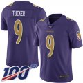 Wholesale Cheap Nike Ravens #9 Justin Tucker Purple Men's Stitched NFL Limited Rush 100th Season Jersey