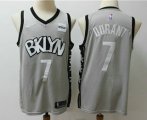 Wholesale Cheap Men's Brooklyn Nets #7 Kevin Durant Gray 2019 NEW Nike Swingman Stitched NBA Jersey With The Sponsor Logo