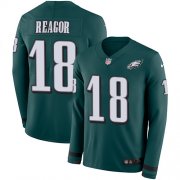 Wholesale Cheap Nike Eagles #18 Jalen Reagor Green Team Color Men's Stitched NFL Limited Therma Long Sleeve Jersey