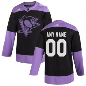 Wholesale Cheap Pittsburgh Penguins Adidas Hockey Fights Cancer Custom Practice Jersey Black
