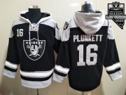 Wholesale Cheap Men's Las Vegas Raiders #16 Jim Plunkett NEW Black 2020 Inaugural Season Pocket Stitched NFL Pullover Hoodie