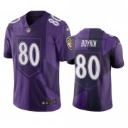 Wholesale Cheap Baltimore Ravens #80 Miles Boykin Purple Vapor Limited City Edition NFL Jersey