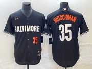 Wholesale Cheap Men's Baltimore Orioles #35 Adley Rutschman Number Black 2023 City Connect Cool Base Stitched Jersey