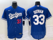 Wholesale Cheap Men's Los Angeles Dodgers #33 James Outman Blue Flex Base Stitched Baseball Jersey