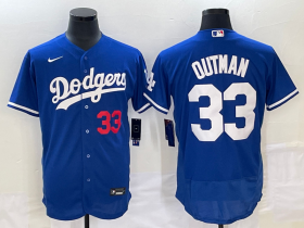 Wholesale Cheap Men\'s Los Angeles Dodgers #33 James Outman Blue Flex Base Stitched Baseball Jersey