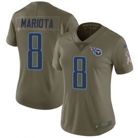 Wholesale Cheap Nike Titans #8 Marcus Mariota Olive Women\'s Stitched NFL Limited 2017 Salute to Service Jersey