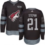 Wholesale Cheap Adidas Coyotes #21 Derek Stepan Black 1917-2017 100th Anniversary Stitched NHL Jersey