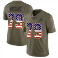 Wholesale Cheap Nike Lions #79 Kenny Wiggins Olive/USA Flag Youth Stitched NFL Limited 2017 Salute To Service Jersey