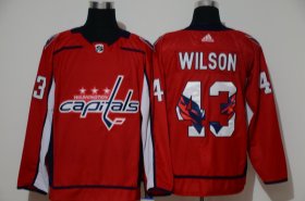 Wholesale Cheap Men\'s Washington Capitals #43 Tom Wilson Red With Team Logo Adidas Stitched NHL Jersey