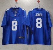 Wholesale Cheap Men's New York Giants #8 Daniel Jones Blue 2023 F.U.S.E. Vapor Untouchable Limited Stitched Jersey