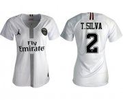 Wholesale Cheap Women's Jordan Paris Saint-Germain #2 T.Silva Away Soccer Club Jersey