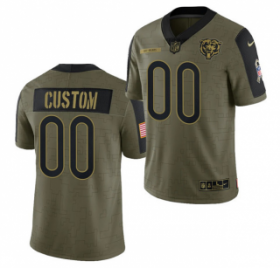 Wholesale Cheap Men\'s Olive Chicago Bears ACTIVE PLAYER Custom 2021 Salute To Service Limited Stitched Jersey