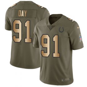 Wholesale Cheap Nike Colts #91 Sheldon Day Olive/Gold Men\'s Stitched NFL Limited 2017 Salute To Service Jersey