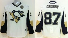 Wholesale Cheap Penguins #87 Sidney Crosby White Stitched Youth NHL Jersey